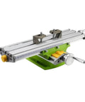 Rock Solid Compact Bench Drill Vise And Lathe Worktable Fixture With Dead Nuts Accurate X And Y Adjustment Coordinate Table for mini milling, featuring metal clamps.