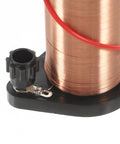 Close-up of copper coil from Hands On Electromagnetic Induction Solenoid Kit For High School Physics With Primary And Secondary Coils.