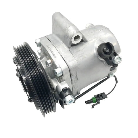 Mercedes Benz Smart Fortwo 451 1.0L Air Conditioning Compressor Pump With SS96 Pulley PV4 Direct Fit Replacement For 1322300011 A1322300011 Lightweight Aluminum Housing Built Tough For Long Life, silver AC compressor with black pulley