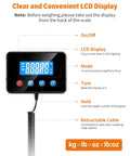 Digital Shipping Scale Half Ounce To 440 Pound High Accuracy Postal Scale LCD display and control buttons close-up.