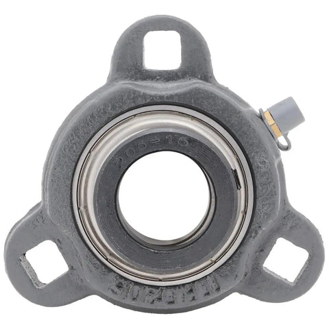 Front view of 2 Pack 3 Bolt Flange Mount Ball Bearing Unit With Insert Bearing SA20516 Cast Iron Housing TRD205 Bore 1 In