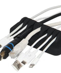 Must Have Weighted Desktop Cable Organizer That Keeps Cords Tidy All Day Heavy Duty Cord Holder Eco Friendly Silicone No Odor Includes Four Reusable Cable Ties Black with cables