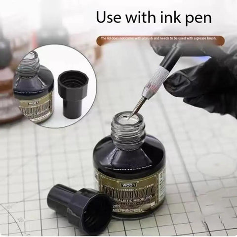 Next Level Panel Wash Liner Fluid For Model Kits And Military Dioramas, 40ml bottle with ink pen application