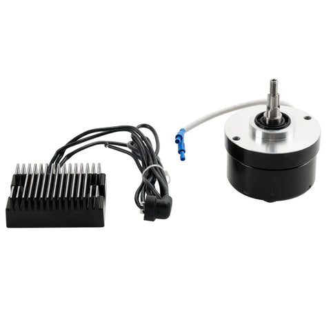 Rock Solid Black 12 Volt 17 Amp Alternator Generator Conversion Kit with Electronic Regulator and heat sink for Harley Sportster XL