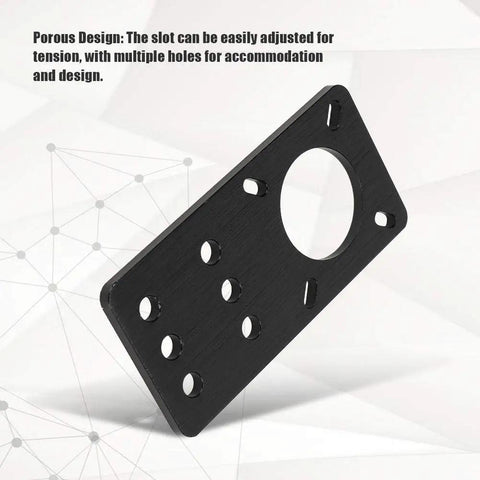 Beefy Stepper Motor Mount Plate For NEMA 17 Size Anodized Aluminum Bracket With Adjustable Slots Black