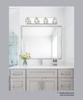 4 Light Bathroom Vanity Light With K9 Crystal Lampshades And Silver Chrome Finish, Modern Crystal Vanity Light Fixtures over mirror