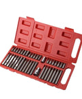 Heavy Duty 40pc Screwdriver Bit Set With Holder Featuring High Torque Hex Star Torx Socket Tips For Electric Repair That Crushes Rusted Bolts Effortlessly Without Bending Or Stripping, red case open