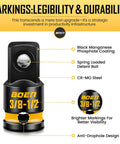 2 Pack 3/8 F to 1/2 M Impact Socket Adapters, 3/8 Drive For Ratchet Wrench, ANSI Standard, Deep Yellow Embossed Markings, CR-MO Steel