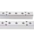 Five Way Seven Port Air Manifold With One Quarter Inch NPT Output And One Half Inch NPT Supply Port Aluminum Alloy Pneumatic Distribution Block