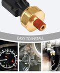 Engine Oil Pressure Sensor Switch Replacement For 5149064AA And 5149062AA showing brass sensor with wiring for easy installation.