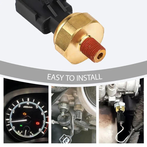 Engine Oil Pressure Sensor Switch Replacement For 5149064AA And 5149062AA showing brass sensor with wiring for easy installation.