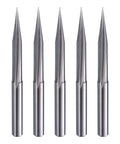 HARFINGTON 5pc CNC V-bit set, carbide engraving bits with 20° angle, 1/8" shank, 0.1mm tip