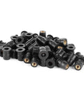 M5 Rubber Wellnuts Push Rivet Fasteners for Motorcycle Windscreen Fairing Clips, black rubber with brass inserts, set of 50 pieces.