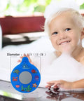 Child playing in bubbles holding a blue Slick Silicone Bathtub Drain Stopper, Hella Leak Proof Tub Cover, 5.1 inches.
