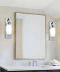 Contemporary Chrome Wall Sconce Pair For Bathrooms And Hallways Hardwired Vanity Lights With Clear Glass Cylinder Shade