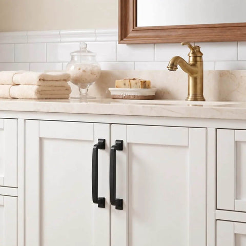 Slick Matte Black Cabinet Pulls And Drawer Handles 10 Pack Top Shelf Kitchen Cupboard Hardware Upgrade For Dressers Doors And Vanity Cabinets With Smooth Grip And Tight Fit on white kitchen cabinet.