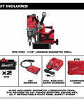 Milwaukee M18 FUEL 2788-22HD Lineman Magnetic Drill Kit With 5.0 Ah Battery And Charger for portable drilling applications.