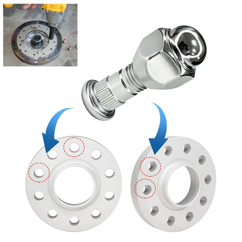 Top Grade M12x1.25 8 Pack Car Wheel Hub Bolt Studs And Nuts For Hyundai Kia, Heavy Duty 10 Point Steel Set With Triple Chrome Plating Keeps Rust At Bay For Serious Rides. M12x1.25 chrome wheel hub bolt stud with nut for Hyundai Kia hub repair