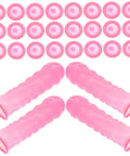 No Sweat Finger Shields Durable Anti Static Pink Latex Covers For Joint Relief And Cracked Skin Repair, four finger shields and small covers.
