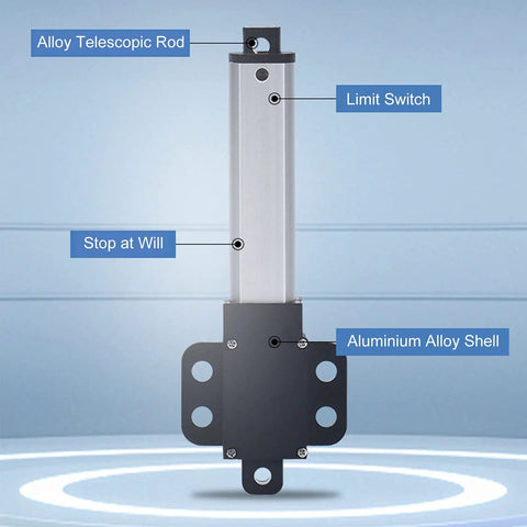 Beefy Mini Electric Linear Actuator 12V DC With Built In Limit Switch High Speed Low Noise Waterproof Outdoor Ready 6 Inch Stroke