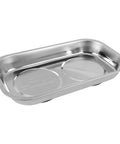 Large Magnetic Nut And Bolt Tray For Workbench Projects, Heavy Duty Stainless Steel Organizer, Dual Strong Magnets, Keeps Nuts
