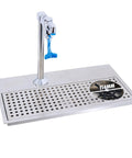 Recessed Countertop Pitcher Rinser Built From Heavy Duty 304 Stainless Steel With A High Pressure Multi Angle Spray Head And Integrated Drain Pan Fast Hookup For Home Bars Cafes Slick Cleanup Essentials, featuring blue tap.
