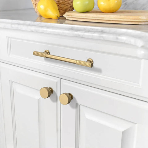 20 Pack 5 Inch Champagne Bronze Cabinet Pulls Heavy Duty Solid Kitchen Cabinet Handles For Cabinets And Drawers Champagne Gold Hardware For Bathrooms Built Tough Easy Install Rust Proof on white cabinet door