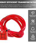 Red Flexible Silicone Fuel Line Hose 0.2 Inch By 3.28 Feet Gas Line Tubing shown coiled with gas can icon, leak proof heavy duty.