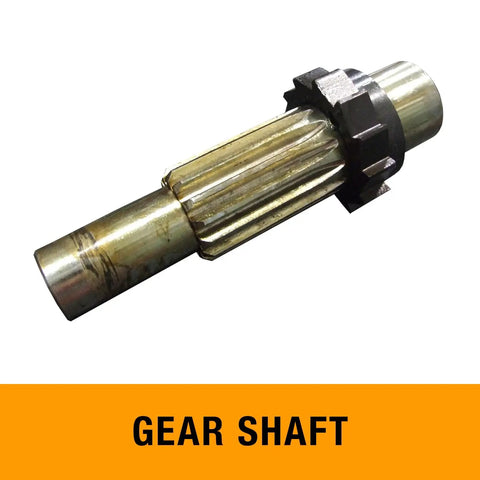 Professional Grade Three Ton Ratcheting Arbor Press Offering Tough As Nails Case Hardened Ram Epic Flywheel Dynamics And Precision Die Setup For Real Deal Shop Projects And Metal Bending Duties gear shaft with a golden finish and black end fitting.