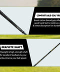 Rescue Hybrid Golf Club For Men 2 Through P Right Handed, grip detail and graphite shaft description