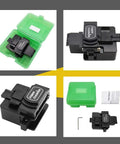 Pro Grade Ultra Precise FTTH Fiber Cleaver With 16 Cleaving Spots And 48000 Cleaves All In One Holder displayed with accessories
