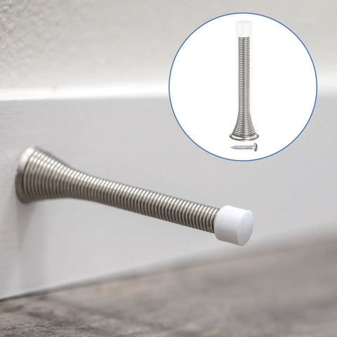 12 Pack Spring Door Stopper With Rubber Bumpers And Screws For Bottom Of Door Wall Protection Built To Last Steel Nickel Finish