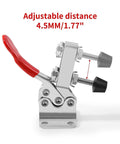 Beefy Toggle Clamp Set 2 4 8Pcs horizontal clamp with adjustable distance of 4.5MM, showing quick release lever.
