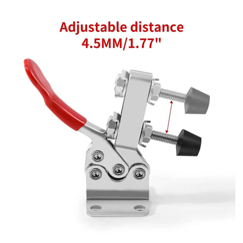 Beefy Toggle Clamp Set 2 4 8Pcs horizontal clamp with adjustable distance of 4.5MM, showing quick release lever.