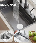 Six Inch Tub Stopper Two Pack Bpa Free Soft Silicone Drain Plug For Bathtub Bathroom Sink Shower Hair Water Blocker in kitchen sink.
