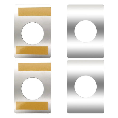 4 Piece Stainless Steel Door Reinforcement Plates Set For Covering Damaged Holes And Fixing Loose Locks. Waterproof Brushed Finish.