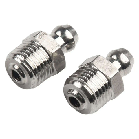 Top 10 Piece Stainless Steel Grease Fitting Kit With Straight Design 201 Metal 18-28 Thread Rust Proof Oil Nipples For Car Machinery And Hardened Bearings Maintenance Work, two fittings