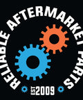 Logo of Reliable Aftermarket Parts with interlocking gears, established 2009.