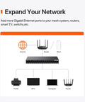 Diagram showing connections for Sixteen Port Gigabit Unmanaged Ethernet Switch With Plug And Play Setup to various devices.