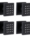 2 Inch Brass Shower Head With Massage Jets Matte Black Body Spray Showerhead Adjustable Swivel 16 Nozzles 4 Pack