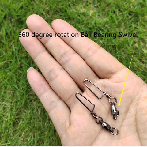 Two Pack Downrigger Release Clips With Ball Bearing Swivel For Outriggers And Kite Rigs, Smooth Line Release Arm, Precise Tension Adjuster, Durable Silver Finish, Great For Offshore Trolling Gear, two silver swivel clips in hand
