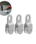 12 Pack Beefed Up Bearing Pulley Block Wheels For 6mm Wire Rope Load Lifting Cable Guide Pulley With Swivel Rope Roller For Outdoor Material Handling And Load Movement, silver metal