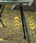 Hella Solid Folding Replacement Table Legs With Adjustable Height Support Stand For Outdoor Camping And Backyard Hangouts quick setup on bumpy dirt.