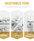 Heavy Duty Sectional Sofa Connectors Four Piece Set For Beefed Up Ultra Stable Couch Assembly Iron Furniture Clips