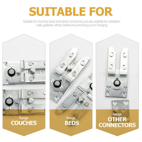 Heavy Duty Sectional Sofa Connectors Four Piece Set For Beefed Up Ultra Stable Couch Assembly Iron Furniture Clips