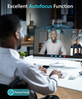 1080P 60Fps Streaming Webcam With Built In Mic And Glowing Rgb Ring Light Autofocus Camera For Desktop Laptop Gaming Conferencing Video Calls Live Stream Setup Straight Up Fire And Crisp in use during video call.