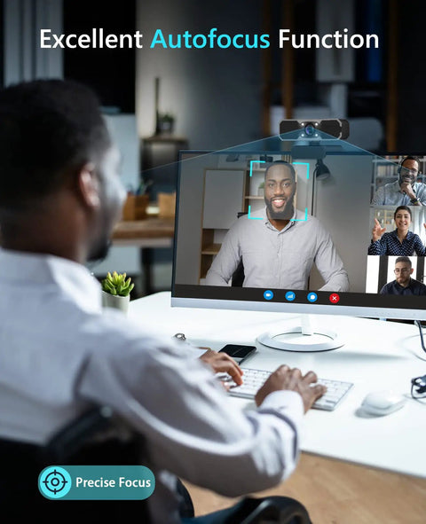 1080P 60Fps Streaming Webcam With Built In Mic And Glowing Rgb Ring Light Autofocus Camera For Desktop Laptop Gaming Conferencing Video Calls Live Stream Setup Straight Up Fire And Crisp in use during video call.