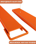Heavy Duty Steel Fork Extensions For Forklift Trucks, 4.5 Inch Wide Pallet Forks, 96 Inch Length, Orange, 1 Pair