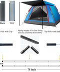 Adjustable Tent Poles Set Of Two For Tarp Canopy Camping Replacement In Black Beefy Steel Poles Extend To 75 Inches