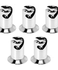 Five Pack Fast Lane Chrome Aluminum Dzus Fasteners Quarter Turn Flush Allen Head Buttons, shown in heavy duty design.
